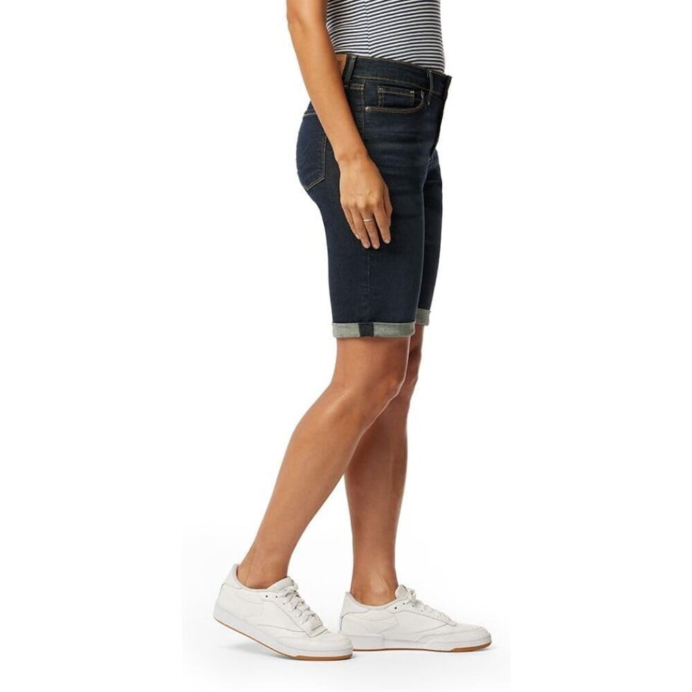 Women’s Plus Size Bermuda Shorts Cotton Blend 9-11 inch Cuffed Shorts - Picture 2 of 6